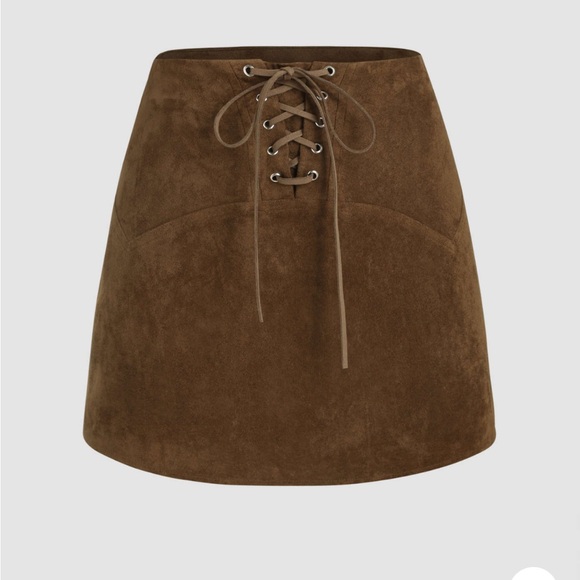 Cider Dresses & Skirts - Suede lace up mini skirt